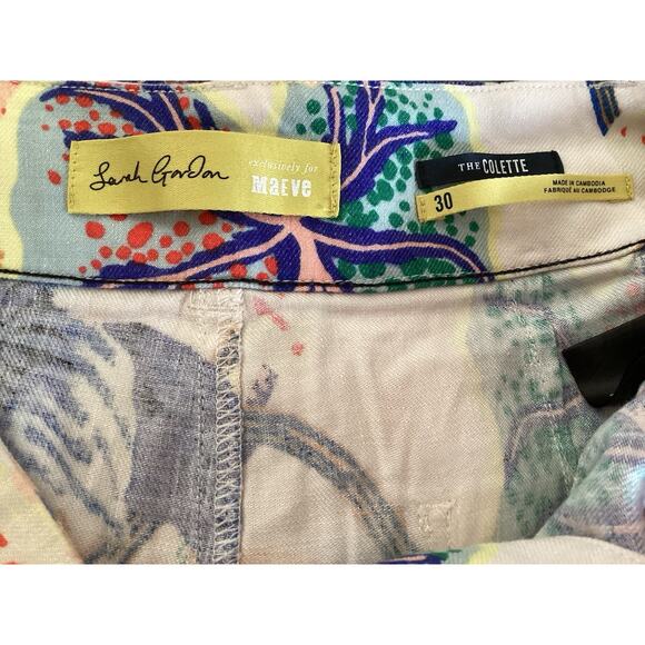 Anthropologie x Sarah Gordon, Colette Wide Leg Crop Pants - Size 30 - Resortwear - Picture 5 of 10